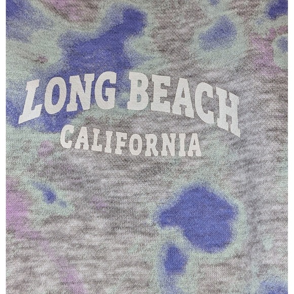 H&M Long Beach‎ Tie Dye Sweatshirt Girls Pullover Crew Neck Pastel Y2K  L 10/12 - Picture 3 of 8
